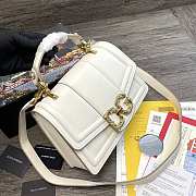 Dolce Gabbana DG Amore Bag In Calfskin Leather White BB6675 27x8x18cm - 6