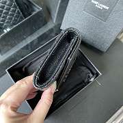 Ysl Small Monogram Envelope Walltet Grained Leather Black Metal 651026 13.5x9.5x3cm - 6