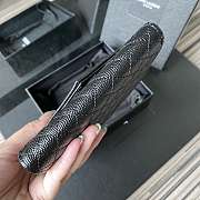 Ysl Small Monogram Envelope Walltet Grained Leather Black Metal 651026 13.5x9.5x3cm - 5