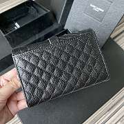 Ysl Small Monogram Envelope Walltet Grained Leather Black Metal 651026 13.5x9.5x3cm - 3