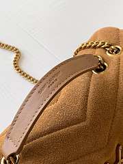 Ysl Loulou Small Bag In Y-Quilted Suede Cinnamon 4946991 25x17x9cm - 4