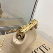 Fendi Nano First Charm Nappa Leather Light Beige 7AS051 11.5x5.5x10cm - 5