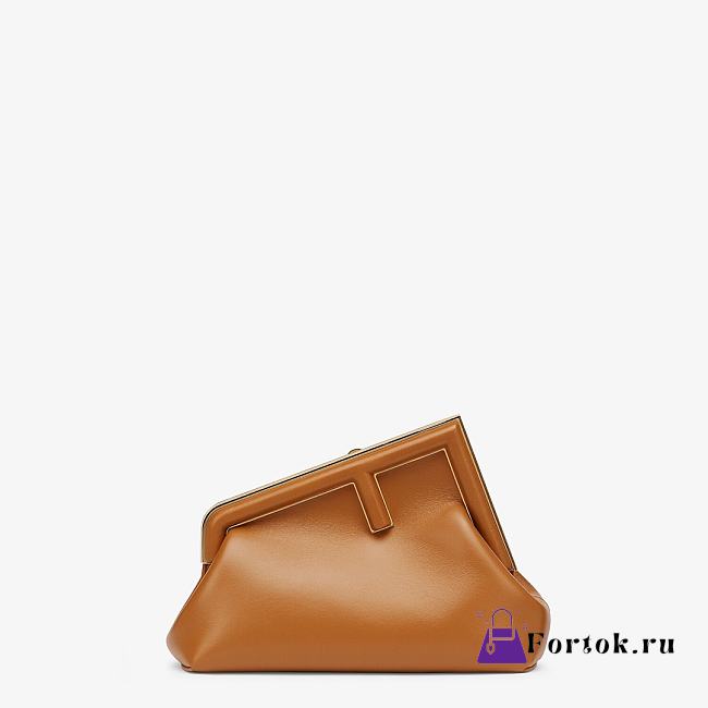 Fendi Small First Leather Bag Brown 8BP129ABVE 26×18×9.5cm - 1