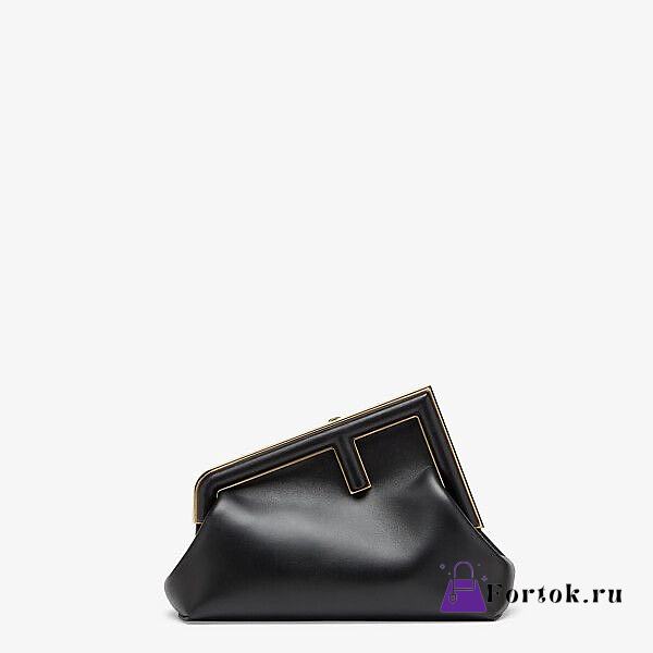 Fendi Small First Leather Bag Black 8BP129ABVE 26×18×9.5cm - 1