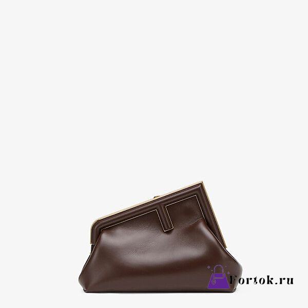 Fendi Small First Leather Bag Dark Brown 8BP129ABVE 26×18×9.5cm - 1