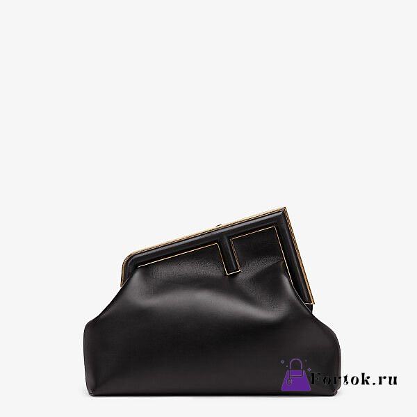 Fendi Medium First Leather Bag Black 8BP127ABVE 32×23×15cm - 1