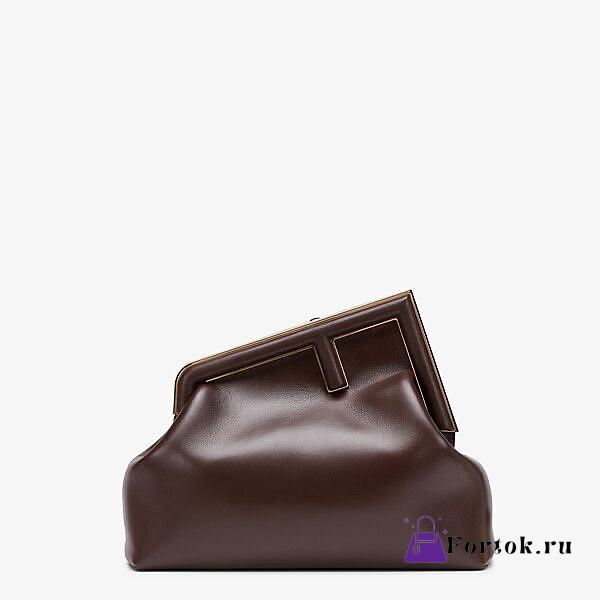 Fendi Medium First Leather Bag Dark Brown 8BP127ABVE 32×23×15cm - 1