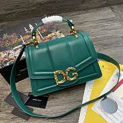 Dolce Gabbana DG Amore Bag In Calfskin Leather Teal BB6675 27x8x18cm - 1