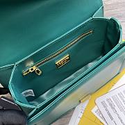 Dolce Gabbana DG Amore Bag In Calfskin Leather Teal BB6675 27x8x18cm - 2