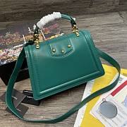 Dolce Gabbana DG Amore Bag In Calfskin Leather Teal BB6675 27x8x18cm - 3
