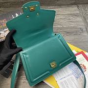 Dolce Gabbana DG Amore Bag In Calfskin Leather Teal BB6675 27x8x18cm - 4