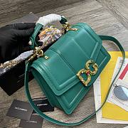 Dolce Gabbana DG Amore Bag In Calfskin Leather Teal BB6675 27x8x18cm - 6