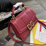 Dolce Gabbana DG Amore Bag In Calfskin Leather Burgundy BB6675 27x8x18cm - 5
