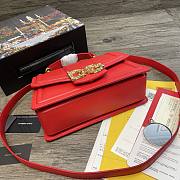 Dolce Gabbana DG Amore Bag In Calfskin Leather Red BB6675 27x8x18cm - 2