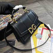 Dolce Gabbana DG Amore Bag In Calfskin Leather Black BB6675 27x8x18cm - 2