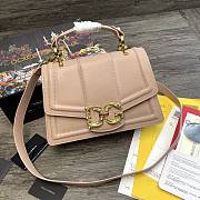 Dolce Gabbana DG Amore Bag In Calfskin Leather Creme BB6675 27x8x18cm - 1