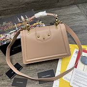Dolce Gabbana DG Amore Bag In Calfskin Leather Creme BB6675 27x8x18cm - 2