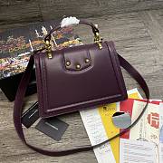 Dolce Gabbana DG Amore Bag In Calfskin Leather Purple BB6675 27x8x18cm - 5