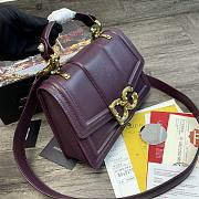 Dolce Gabbana DG Amore Bag In Calfskin Leather Purple BB6675 27x8x18cm - 3