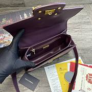 Dolce Gabbana DG Amore Bag In Calfskin Leather Purple BB6675 27x8x18cm - 2