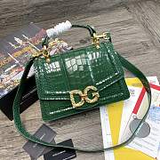 Dolce Gabbana DG Amore Bag In Crocodile Leather Green BB6675 27x8x18cm - 1