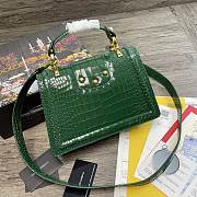 Dolce Gabbana DG Amore Bag In Crocodile Leather Green BB6675 27x8x18cm - 5