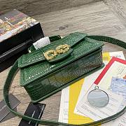 Dolce Gabbana DG Amore Bag In Crocodile Leather Green BB6675 27x8x18cm - 4