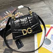 Dolce Gabbana DG Amore Bag In Crocodile Leather Black BB6675 27x8x18cm - 1