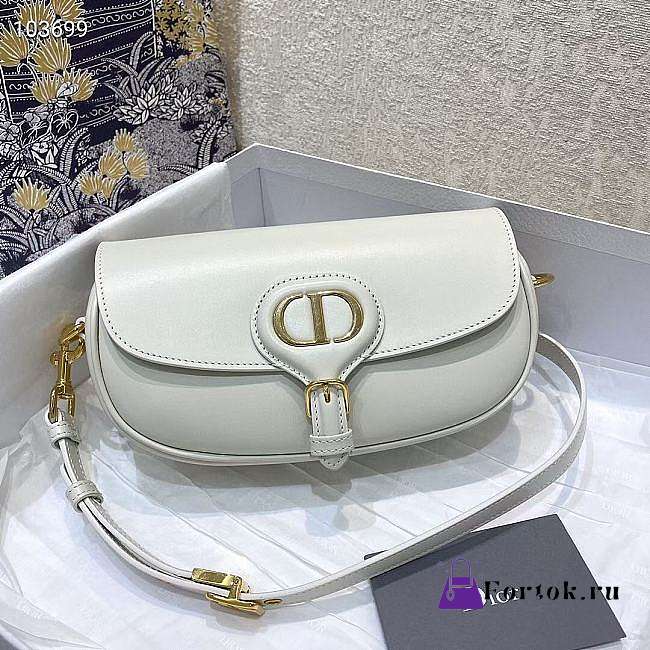 Dior Bobby East West Smooth Leather White M9327 21x5x12cm - 1