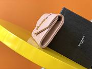 Ysl Small Monogram Envelope Walltet Grained Leather Pink 651026 13.5x9.5x3cm - 6