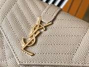 Ysl Small Monogram Envelope Walltet Grained Leather Ligth Beige 651026 13.5x9.5x3cm - 5