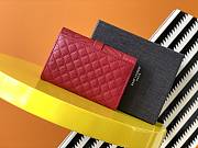 Ysl Small Monogram Envelope Walltet Grained Leather Red 651026 13.5x9.5x3cm - 5