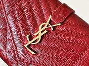 Ysl Small Monogram Envelope Walltet Grained Leather Red 651026 13.5x9.5x3cm - 3
