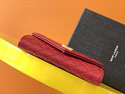 Ysl Small Monogram Envelope Walltet Grained Leather Red 651026 13.5x9.5x3cm - 2