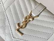 Ysl Small Monogram Envelope Walltet Grained Leather White 651026 13.5x9.5x3cm - 6