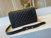 Chanel Boy Bag Grained Calfskin Golden Metal Black A67086 25cm - 5
