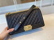 Chanel Boy Bag Grained Calfskin Golden Metal Black A67086 25cm - 4