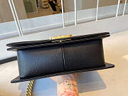 Chanel Boy Bag Grained Calfskin Golden Metal Black A67086 25cm - 3