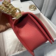 Chanel Medium Boy Bag Chevron Gold-tone Metal Grained Leather Peach A67086 25cm - 2