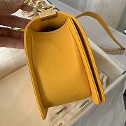 Chanel Medium Boy Bag Chevron Gold-tone Metal Grained Leather Mustard Yellow A67086 25cm - 6