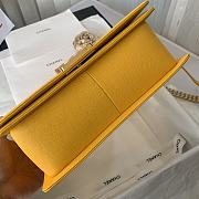 Chanel Medium Boy Bag Chevron Gold-tone Metal Grained Leather Mustard Yellow A67086 25cm - 3