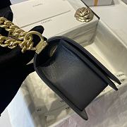 Chanel Medium Boy Bag Chevron Gold-tone Metal Grained Leather Dark Gray A67086 25cm - 2