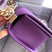 Chanel Medium Boy Bag Chevron Gold-tone Metal Grained Leather Light Purple A67086 25cm - 2