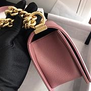 Chanel Medium Boy Bag Chevron Gold-tone Metal Grained Leather Powder Pink A67086 25cm - 2