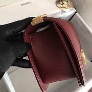 Chanel Medium Boy Bag Chevron Gold-tone Metal Grained Leather Burgundy A67086 25cm - 4
