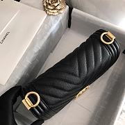 Chanel Medium Boy Bag Chevron Gold-tone Metal Grained Leather Black A67086 25cm - 6