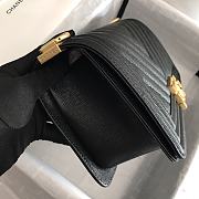 Chanel Medium Boy Bag Chevron Gold-tone Metal Grained Leather Black A67086 25cm - 5