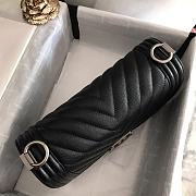 Chanel Medium Boy Bag Chevron Black-tone Metal Grained Leather Black A67086 25cm - 2