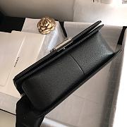 Chanel Medium Boy Bag Chevron Black-tone Metal Grained Leather Black A67086 25cm - 3