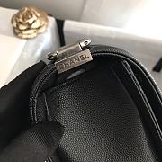 Chanel Medium Boy Bag Chevron Black-tone Metal Grained Leather Black A67086 25cm - 5